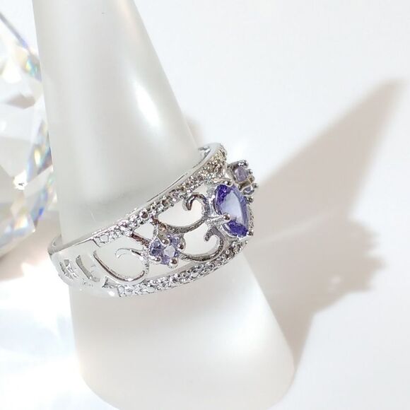 Tanzanite Ring Sterling Silver Size 8